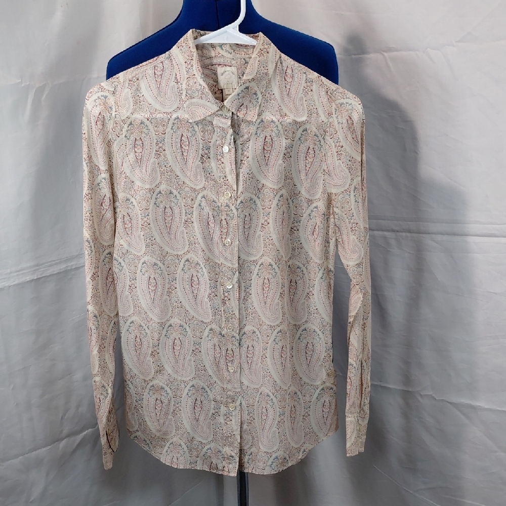 J. Crew Cream Paisley Button-Down Shirt.